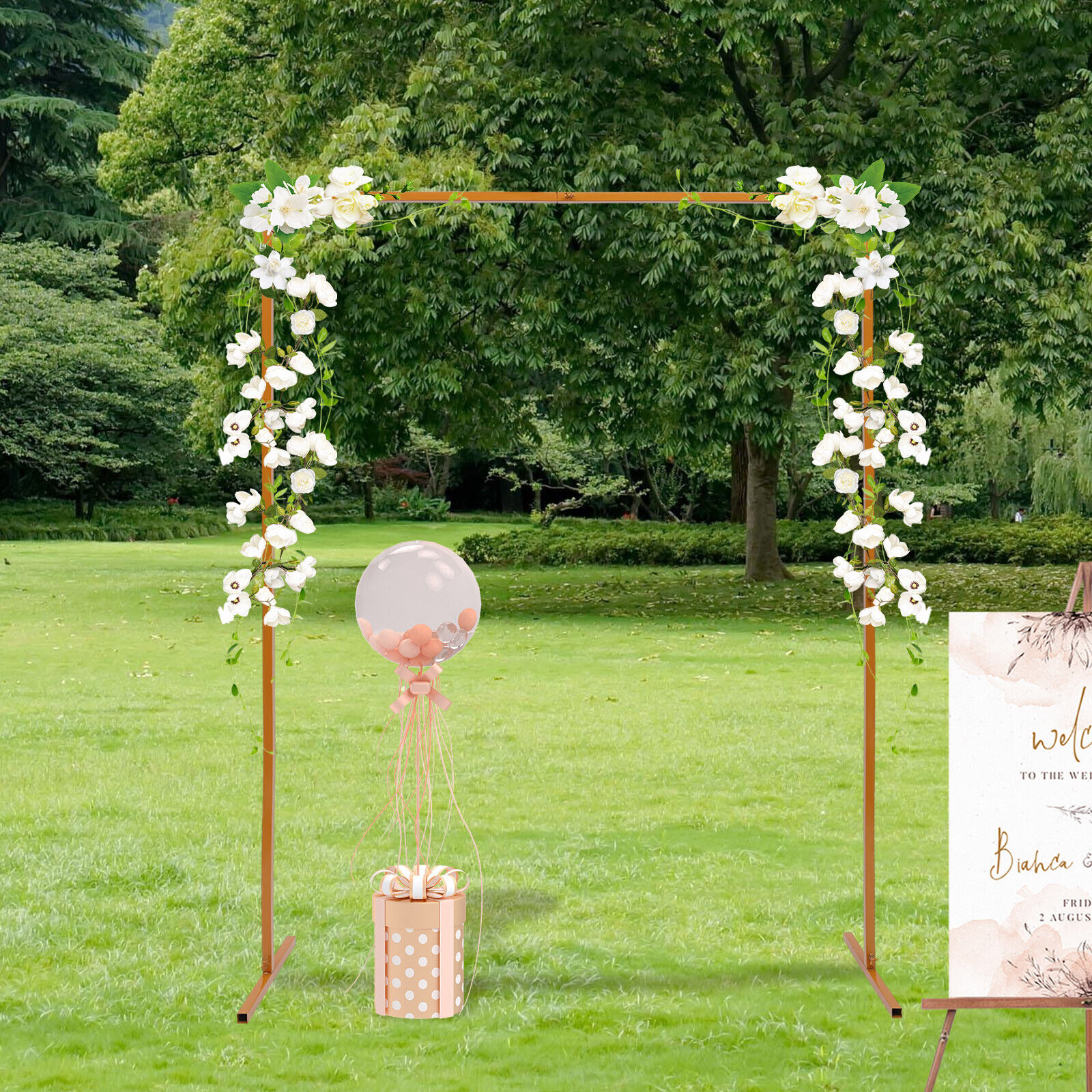 Arche de Mariage en Fer UNHO - 300x300cm - Décoration avec Fleurs ou  Ballons - Cdiscount Jardin