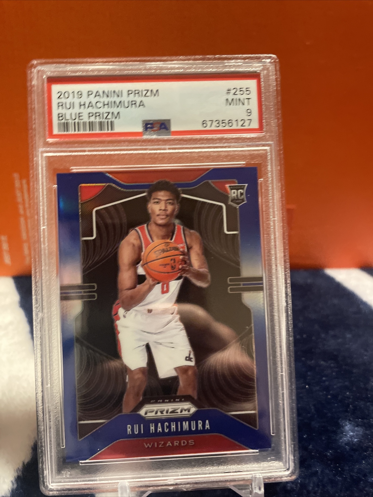 2019-20 Panini Prizm #255 Rui Hachimura Blue Prizm 42/199 Psa 9