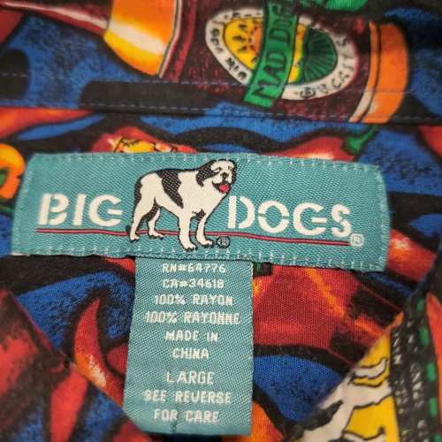 Vintage Big Dogs Shirt Mens Large Multicolor All Over Print Peppers Hot Sauce - Picture 5 of 10