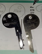 Alpha Romeo, Autobianchi, Fiat,  Vintage  X78, SP8 Key Blank.
