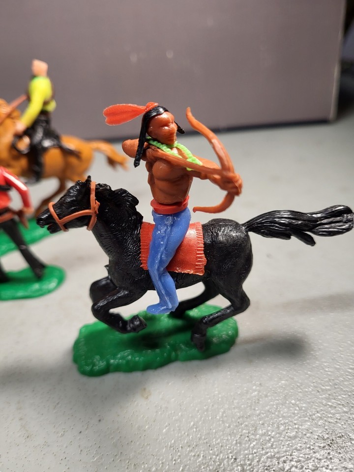 7 Vintage Elastolin Germany Cowboys And Indian Toy Figurines eBay