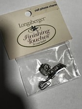 RARE Longaberger Finishing Touches cell phone charm silver basket new sealed