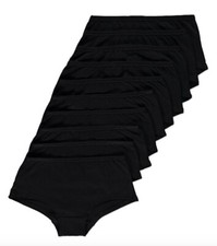 Girls 7 Pack Black Knickers