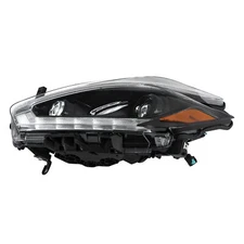 For 2018 Nissan Murano Black Headlight w/ LED DRL Driver Side Halogen Assembly