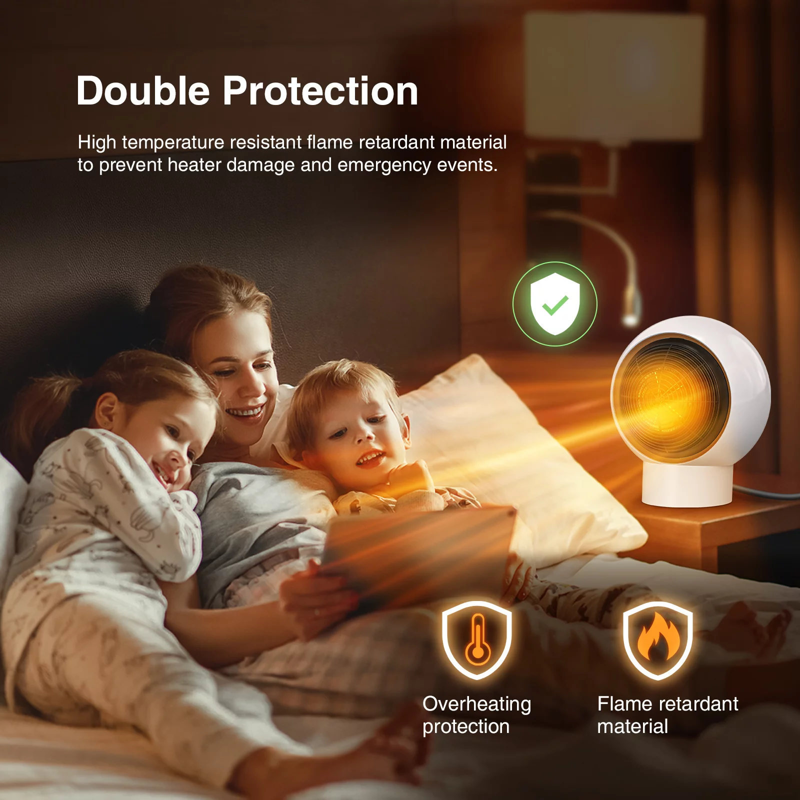 Portable Heater, Space Heaters for Indoor Use Electric Safe Quiet Ceramic Heater