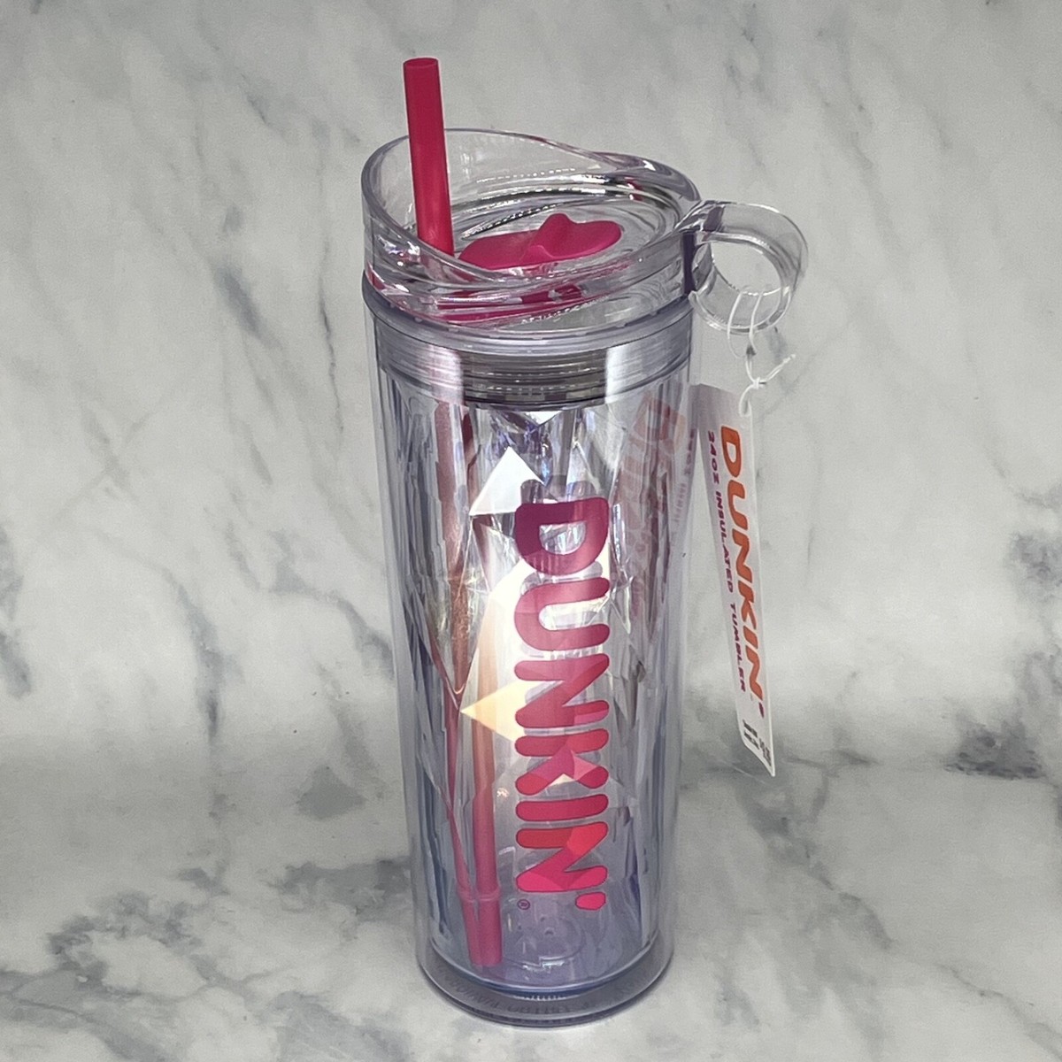 NEW 2025 Dunkin 24oz Insulated Tumbler Acrylic PINK **FREE GIFT W/PURCHASE**