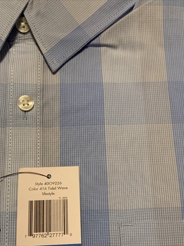 CALVIN KLEIN Herren klassisch gewebt kariert kurzarmiges Knopfleistehemd, XL XXL blau - Bild 13 von 15