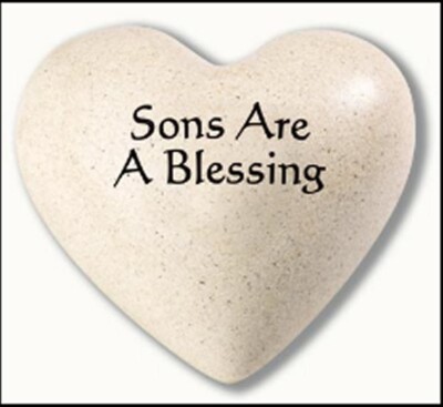 Sons Are A Blessing Composite Granite Heart 3 Inches