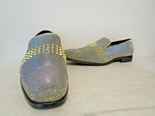gold slip on dress shoes