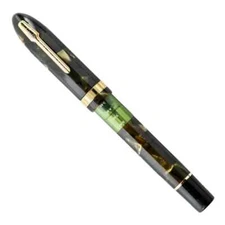 Conklin Nozac Saft Green Celluloid Limited Edition Fountain Pen 14k FINE NIB #77