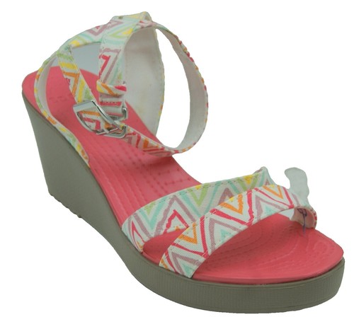 Crocs Leigh II Ankle CrossStrap Wedge Sandal Women's Size 10 Black