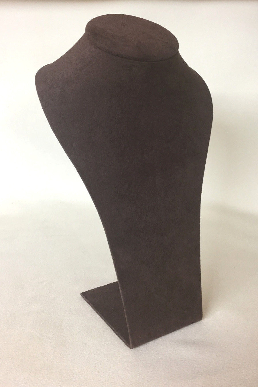 Large 26cm  Jewellery Display Necklace Bust (Brown Suede) *Made in the UK*