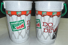 Lot of 2 Vintage 90s Whirley USA The Bucket 44oz Mountain Dew Basketball Promoti