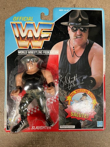 WWF Hasbro Sgt. Slaughter MOC Figure Series 3 WWE...