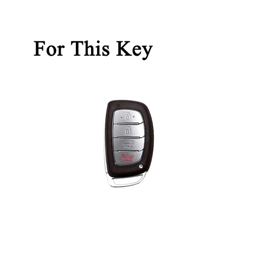 Zinc Alloy Leather Car Key Fob Case Cover For Hyundai Elantra Sonata ix35 Tucson - 第 2/16 张图片