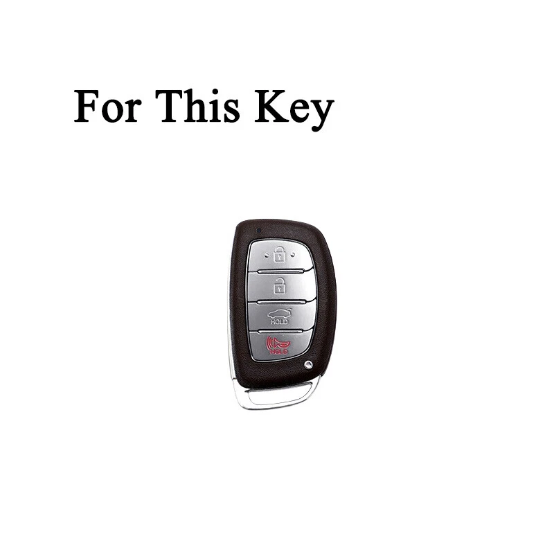 For Hyundai Elantra Sonata ix35 Tucson Zinc Alloy Leather Car Key Case Cover Bag - Image 2 of 4