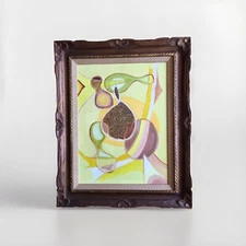 LISTED ARTIST painting ABSTRACT FRAMED  CUBIST CUBISM Dr. BENJAMIN L. GROSS