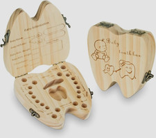 OYBUFSH Baby Boy Wood Teeth Keepsake Box - New