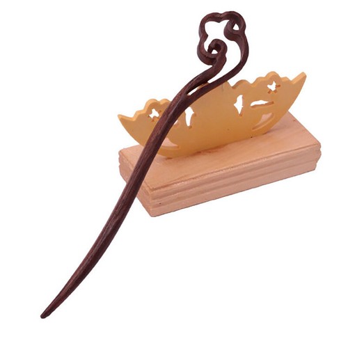 Retro Wooden Sandalwood Hair Pin Sticks Chopstick Handmade Carved Hair Accessory - Picture 11 of 26