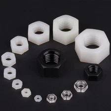 Nylon Hex Nut M2 M3 M4 M6 M8 M10 M12 Plastic Insulating Nuts Black & White