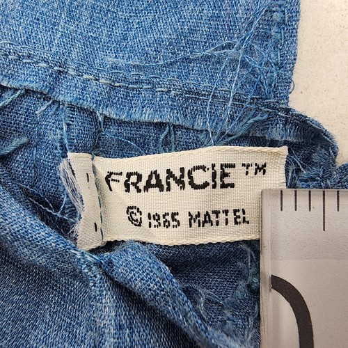 Vintage Barbie Francie bambola vestiti salopette jeans 1965 pezzo di ricambio - Foto 6 di 8