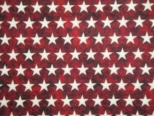 Red Combed Cotton Star Fabric Patriotic Stars Old Glory July 4th