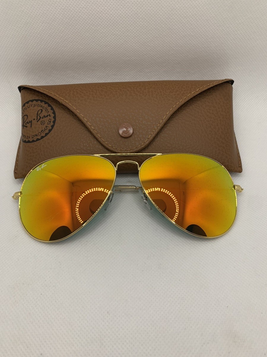 Ray-Ban Aviator Sunglasses RB3026 62-14mm Gold frame/Orange Flash