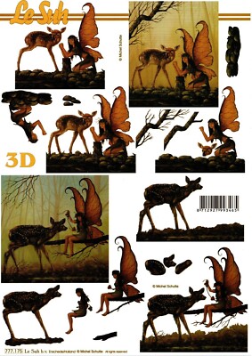   3D-Bogen - Fee mit Kitz - 777.175 - LeSuh - Schneidebogen - Karten basteln