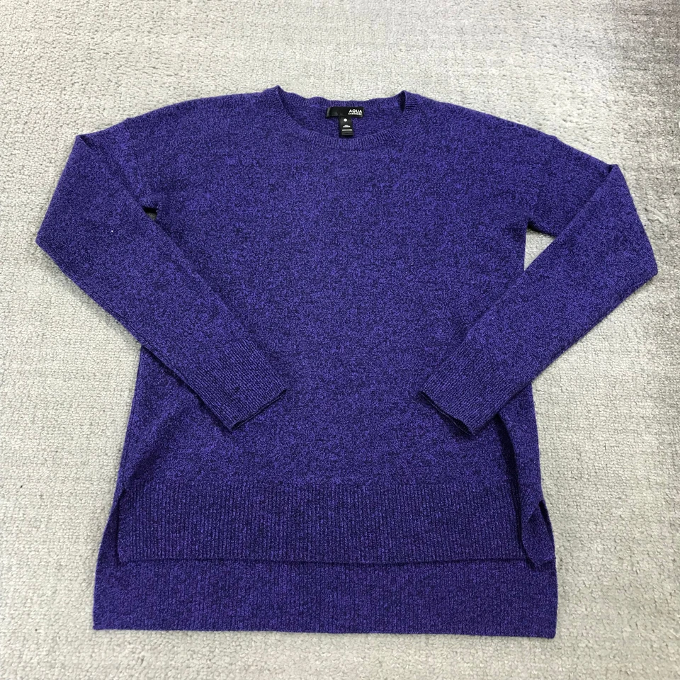 Suéter Aqua Mujer Extra Pequeño Alto Bajo Púrpura Cachemira Preppy Informal Adulto Foto 2 de 4