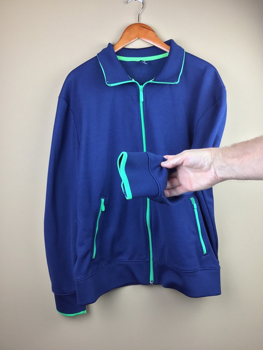 Gap Men's Xl Full Zip Jacket Warm Up In Blue Polyester Cotton