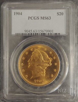 1904 $20 Liberty Head Gold Double Eagle Coin MS63 PCGS Graded Offers Accepted