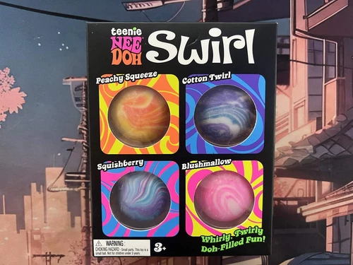 Teenie NeeDoh Swirl 4-pack, Nee Doh Swirl Set of 4 Toy Balls VIRAL TIKTOK - NEW
