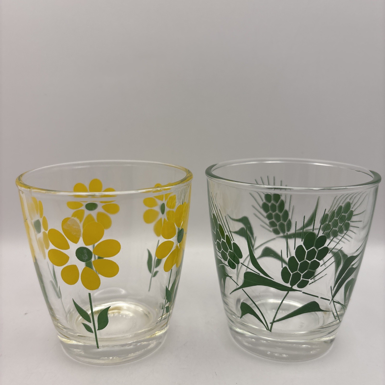Vintage Hazel Atlas Sour Cream Glasses Set of 2