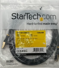 StarTech 6ft CAT6a Shielded 10GbE RJ45 100W PoE Patch Ethernet Cable C6ASPAT6BK
