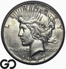 1927-S Peace Dollar, Flashy AU++, Scarcer Date