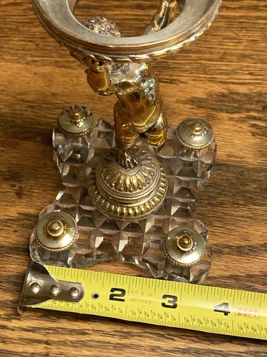 Antique BACCARAT Crystal Ormolu Figural Putto Centerpiece Tazza France 1890’s - Bild 11 von 12