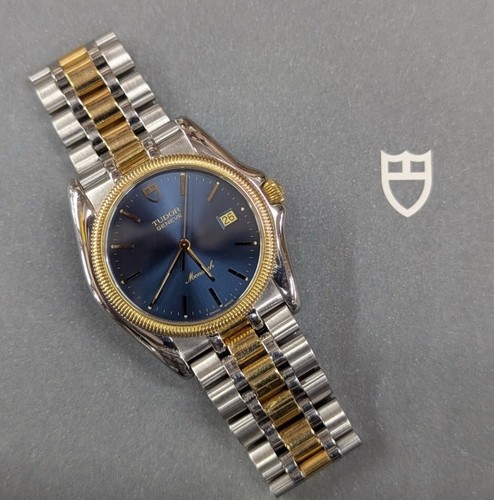 TUDOR Monarch 15633 18K Solid Gold bezel Navy Blue Dial - Picture 1 of 3