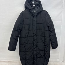 M&S Long Black Puffer Jacket Kids Size 13/14 Years 