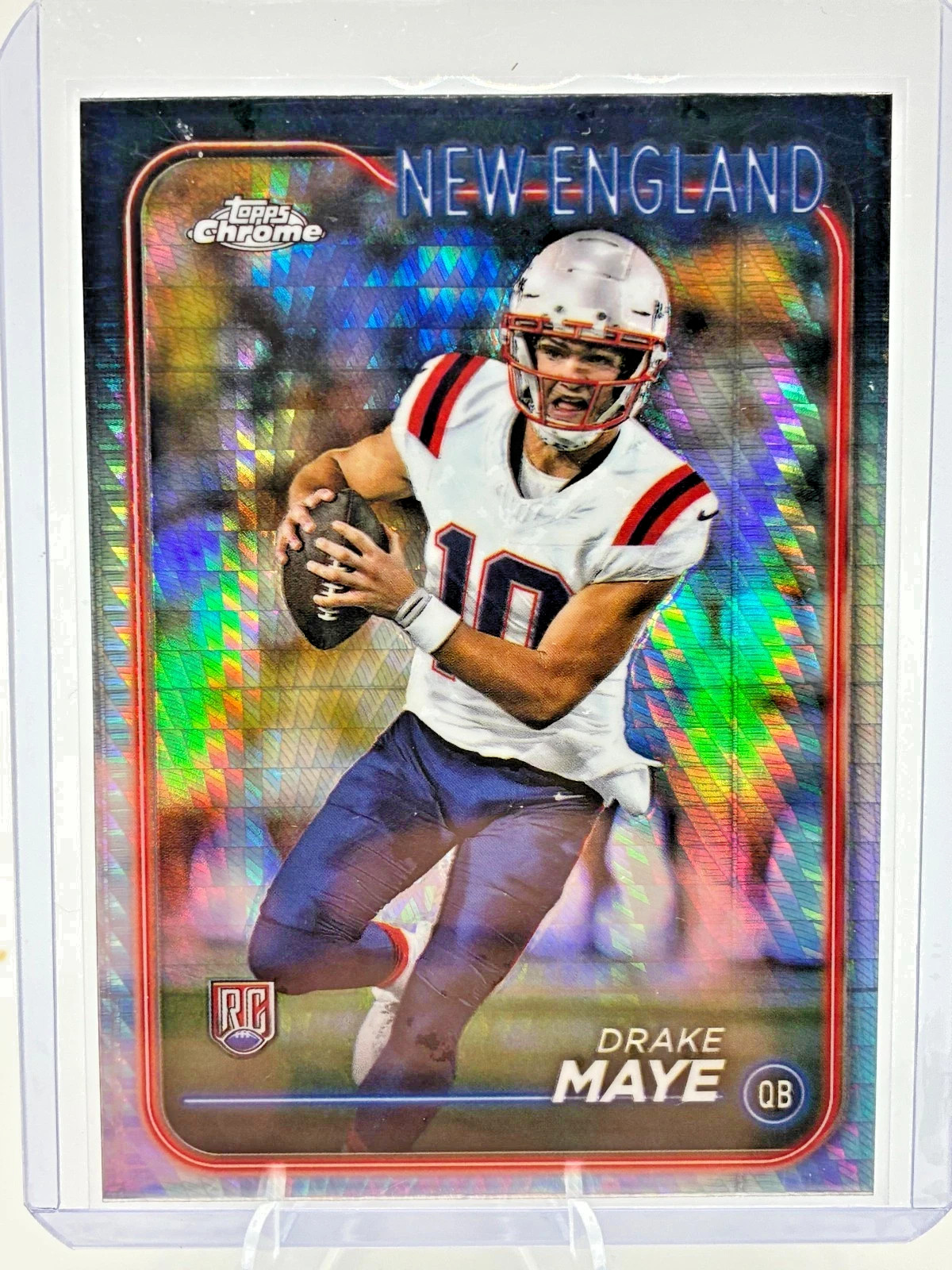 2024 Topps Chrome - Rookies Drake Maye #203 Prism Refractor (RC) Patriots