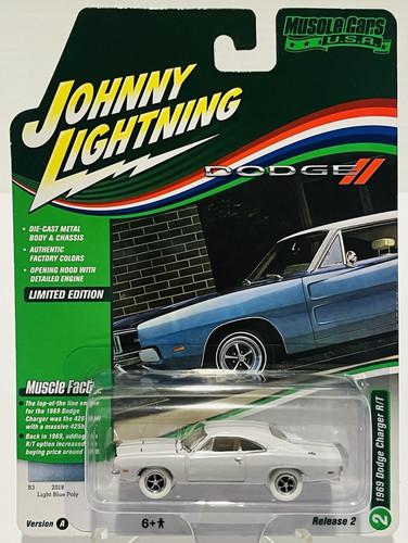 Johnny Lightning “1969 Dodge Charger R/T” WHITE LIGHTNING CHASE..!! 1:64 DieCast