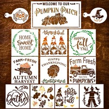 Fall Stencils for Painting on Wood Fabric Walls - Large Stencil Set Includes ...