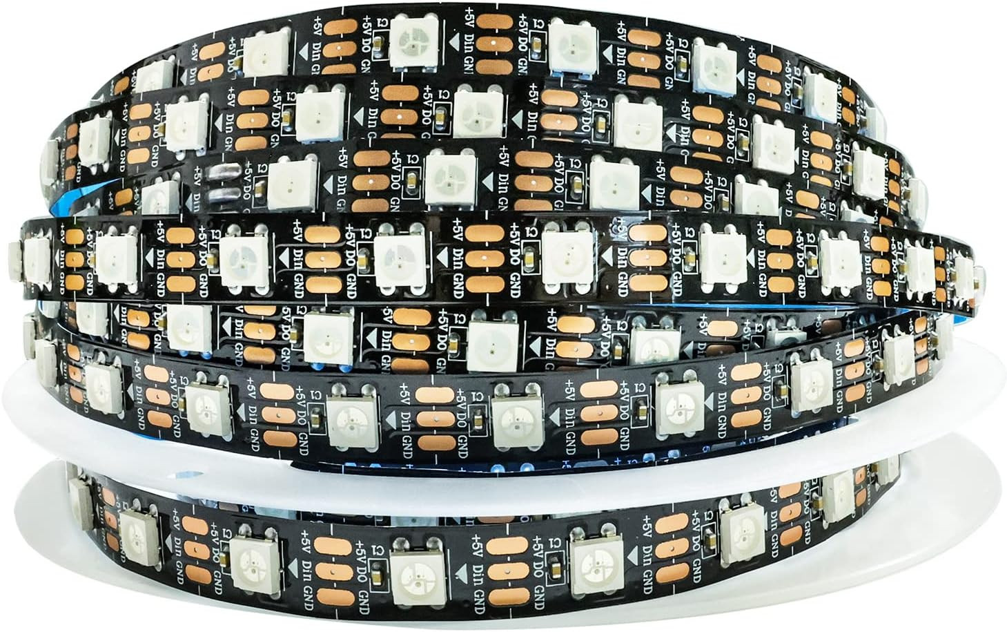 Striscia LED Professionale WS2812B 5M 300 LED RGB Pixel 5V Nera