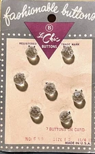 Vintage Le Chic Button Card- Clear Crystal  