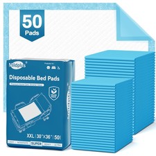50 Count Disposable Bed Pads 30X36 MILDPLUS Super Absorbent Underpads, Dispos...