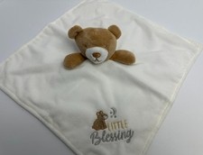 NEW Baby Starters Little Blessing White Brown Teddy Bear Plush Security Blanket
