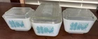 Vintage 6pc Set Pyrex Amish Butterprint Refrigerator Dishes w/ Lids 2x 501,  502