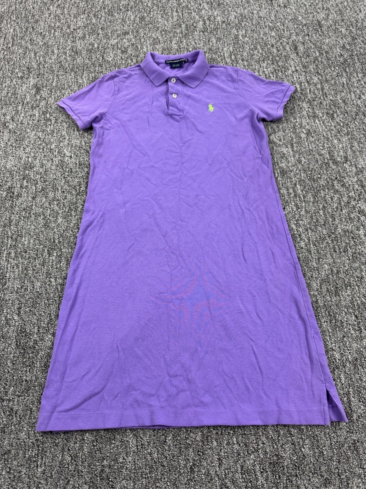 Ralph Lauren Dress Women Medium Violet Purple Sport Midi Polo Shirt Dress Y2K