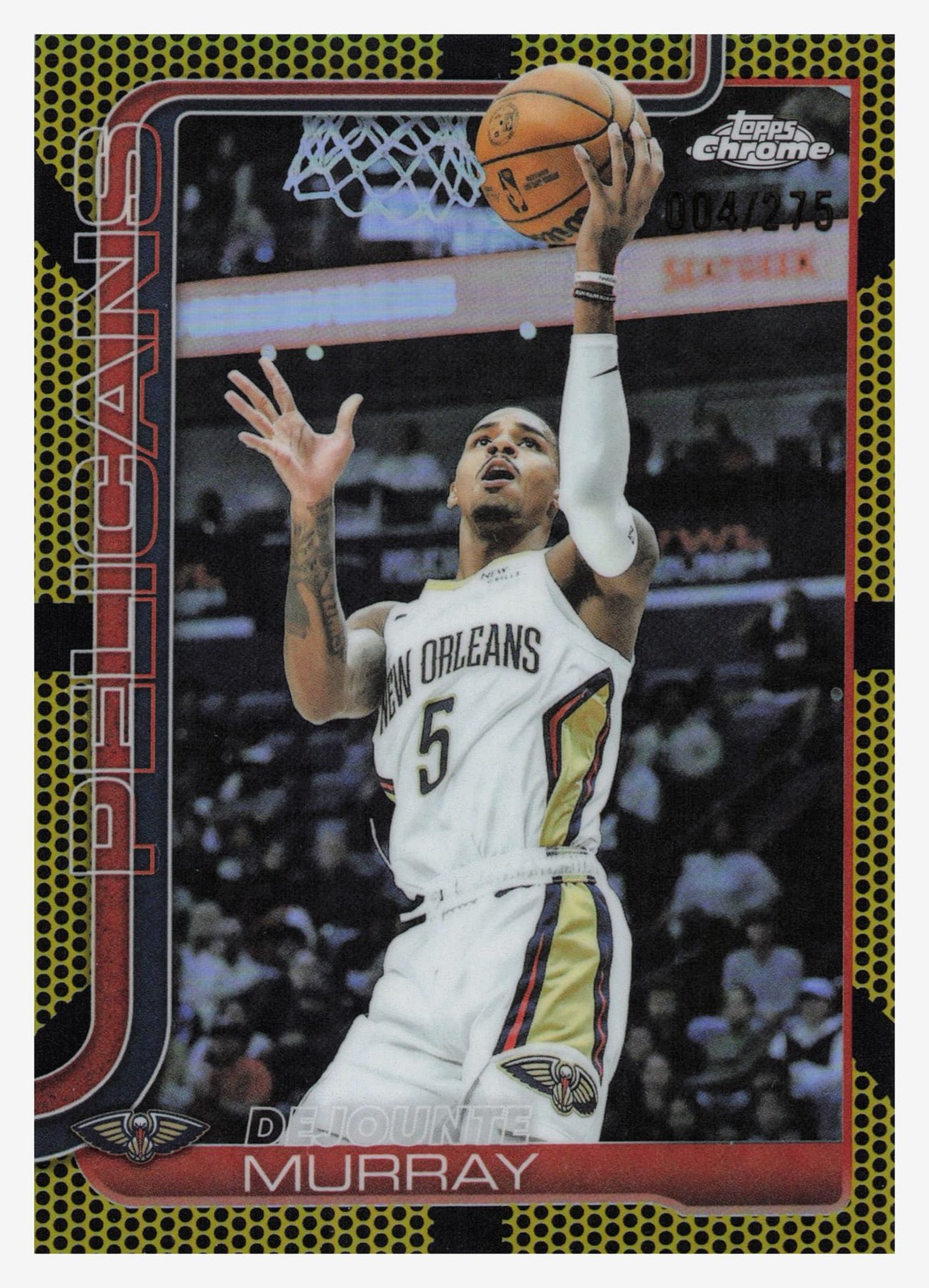2025 Topps Chrome Dejounte Murray #186 yellow /275 Pelicans Basketball
