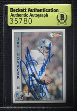 BAS 1992 Pacific Jay Novacek #63 Beckett Auth Sticker Auto ur8