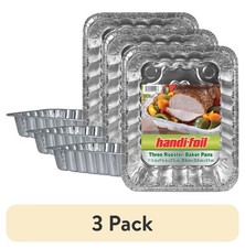 3 pack Aluminum Foil Rectangular Roaster/Baker Pans 3 Count